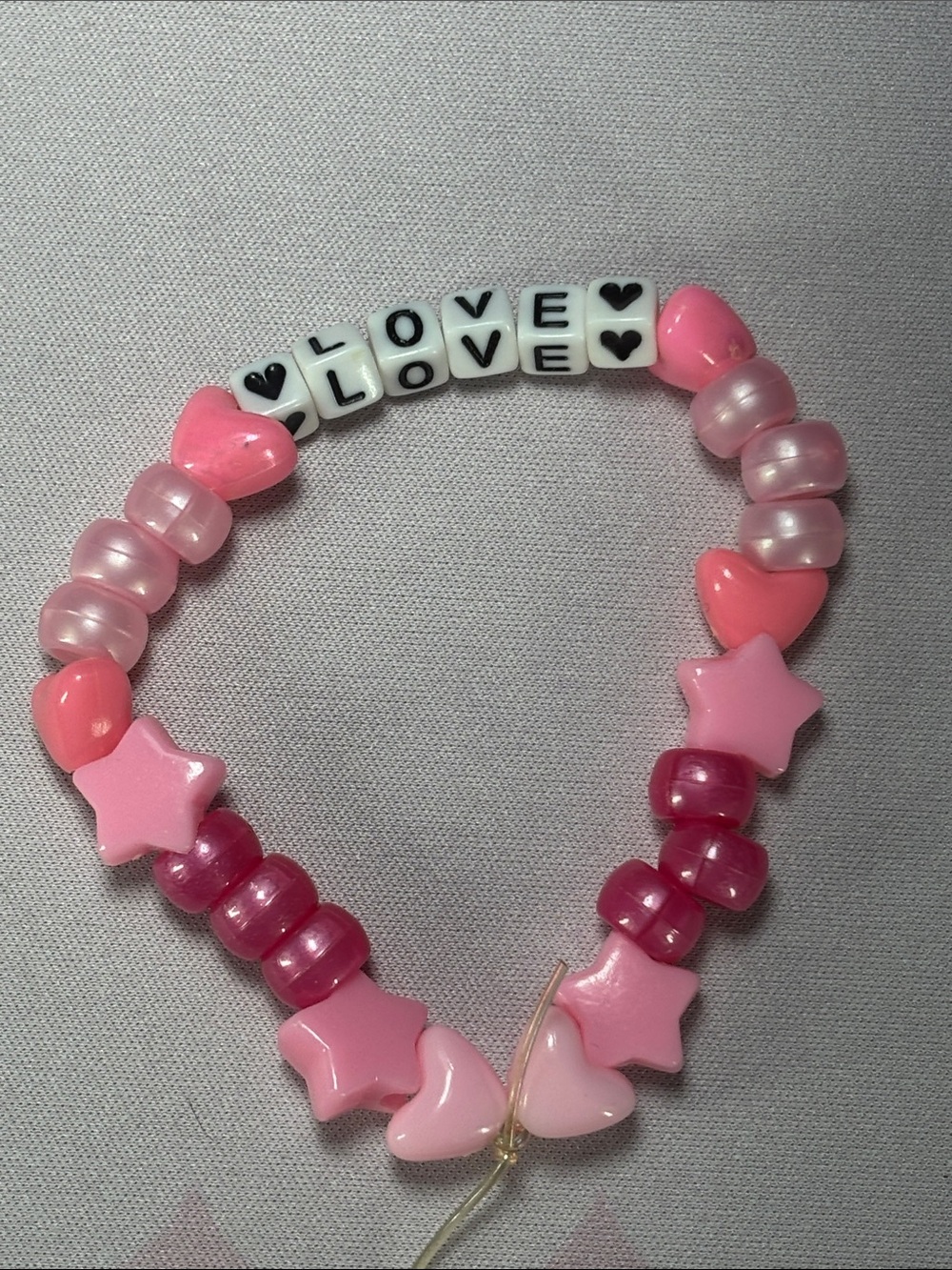 Handmade "Love" Pony Bead Bracelet